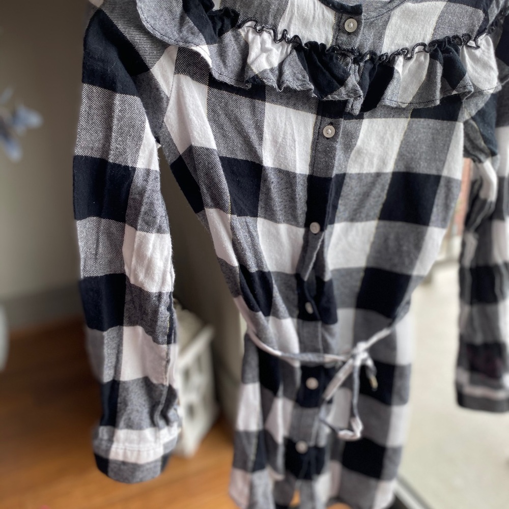 Black and white flannel dress